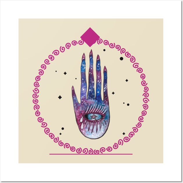 Occult Hamsa Hand Wall Art by World upside down